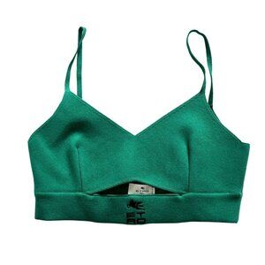 ETRO Milano Cutout Logo Top in Emerald Green